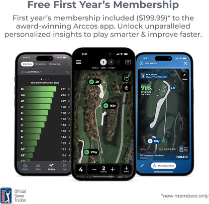 Arccos Slimme sensoren: automatisch golfspelvolgsysteem, AI-aangedreven GPS-afstandsmeter en slimme clubafstanden (Gen 4, rook)