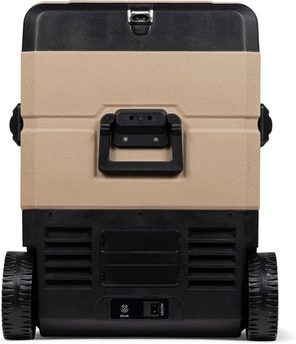 Steamy-E Dual Zone 55 Roller, Elektrische Compressor Koelbox op wielen, 54 Liter, Zandkleurig, 12V/230V, voor vriezen en koelen van -20 tot +20, ideaal voor op de camping