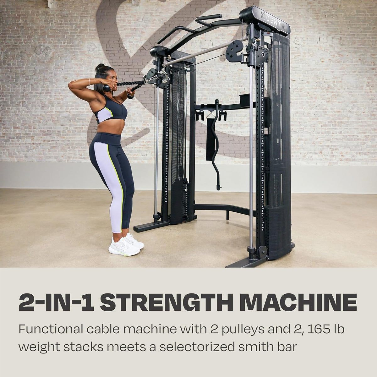 Centr Functional Trainer for Home Gymnastics - Multifunctional Cable Machine Home Gym System - Training Weight Machine for Strength Training - Compact Exercise and Fitness Equipment Set for the - QUORE
