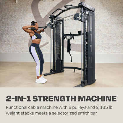 Centr Functional Trainer for Home Gymnastics - Multifunctional Cable Machine Home Gym System - Training Weight Machine for Strength Training - Compact Exercise and Fitness Equipment Set for the - QUORE