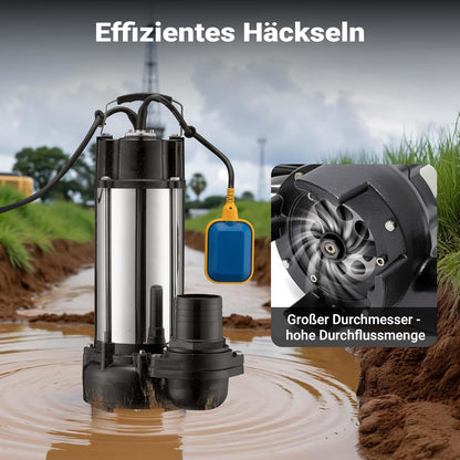 Vuilwaterpomp met vlotter schakelaar versnipperaar 31.200 l/h 2200W opvoerhoogte 10m
