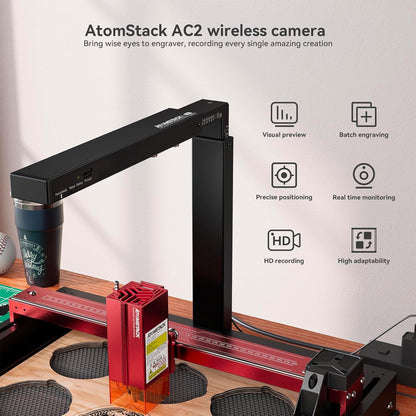 ATOMSTACK AC2 Laser Engraver AC Series Camera for Laser Engraving Machine Lightburn Camera Wireless Preview Precise Positioning Batch Engraving