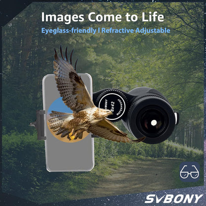 Svbony SV202 ED verrekijker voor Adaults 8x42, High Power Bak4 FMC Compacte Verrekijker, Lichtgewicht voor Vogels kijken, Doelen