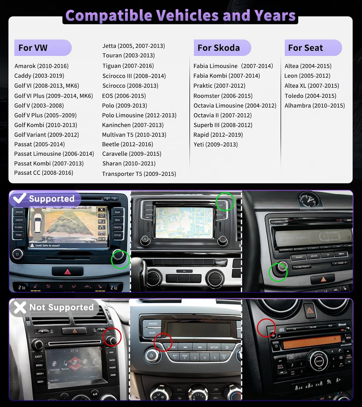 URVOLAX DAB+ Autoradio met Scherm voor VW Skoda Seat: 9 Inch Dubbel DIN Radio met Draadloze Apple CarPlay Android Auto - Linux Autoradio voor Golf 5 6 T5 Polo 6r Caddy Touran Passat Tiguan Fabia