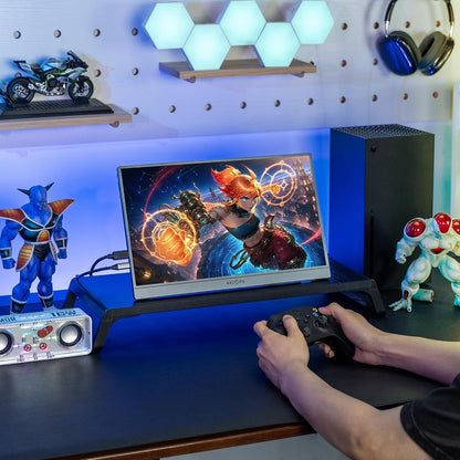 ARZOPA 16.1" Portable Game Monitor, 144Hz 106% sRGB FHD, HDR, Ultra Thin, Eye Protection, 2nd Screen for PC/PS5/Mac/Xbox - Z1FC Grey - QUORE
