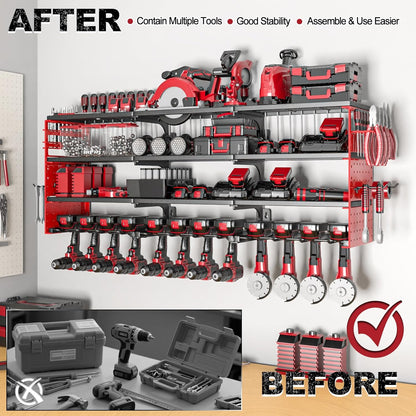 Organizer voor elektrisch gereedschap (rood, 12 boorhouders)