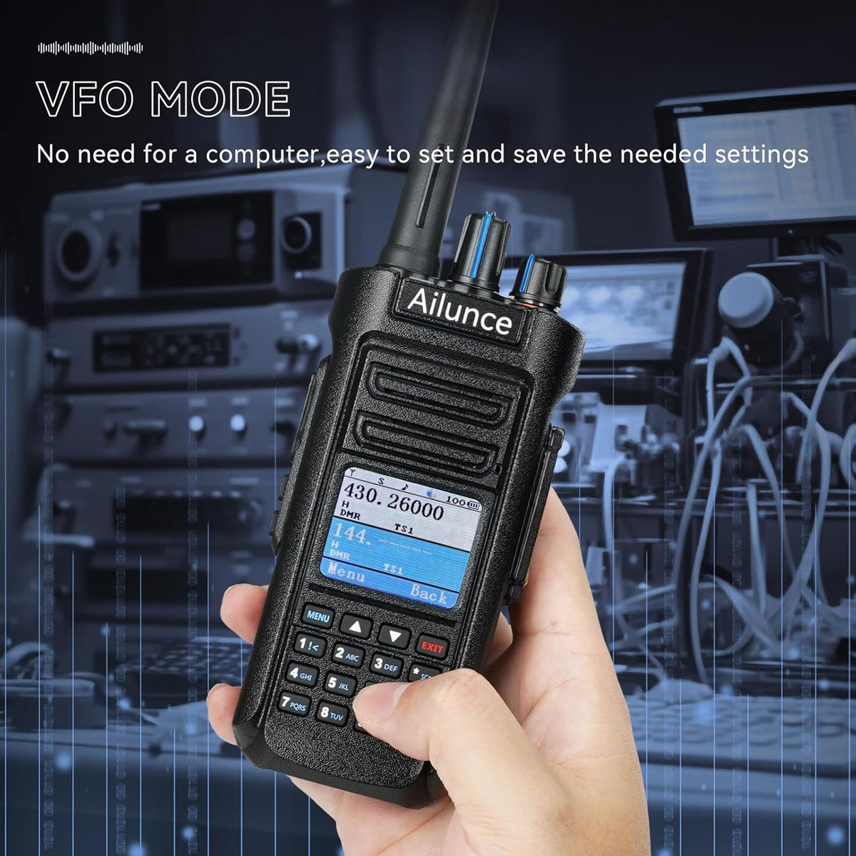 Retevis Ailunce HD2 Ham Radio, HD1, DMR Radio, draadloze 5.0, Dual Band Walkie Talkie, IP67 waterdicht, 3200mAh batterij, lange afstand amateur radio voor nood Rescue, Ham Event (1 stuks) (Met GPS)