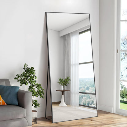 Full-Body Spiegel – Vloerspiegel – Staande Spiegel – Wandspiegel – Grote Spiegel – 192 x 85 cm – Zwart Aluminium Frame