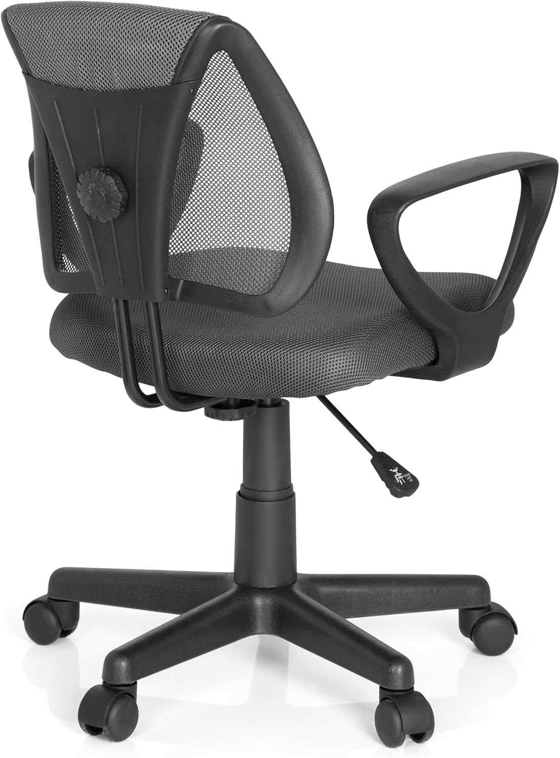 hjh OFFICE 725102 kinder- en jeugddraaistoel KIDDY CD netstof grijs bureaustoel met rugleuning in hoogte verstelbaar