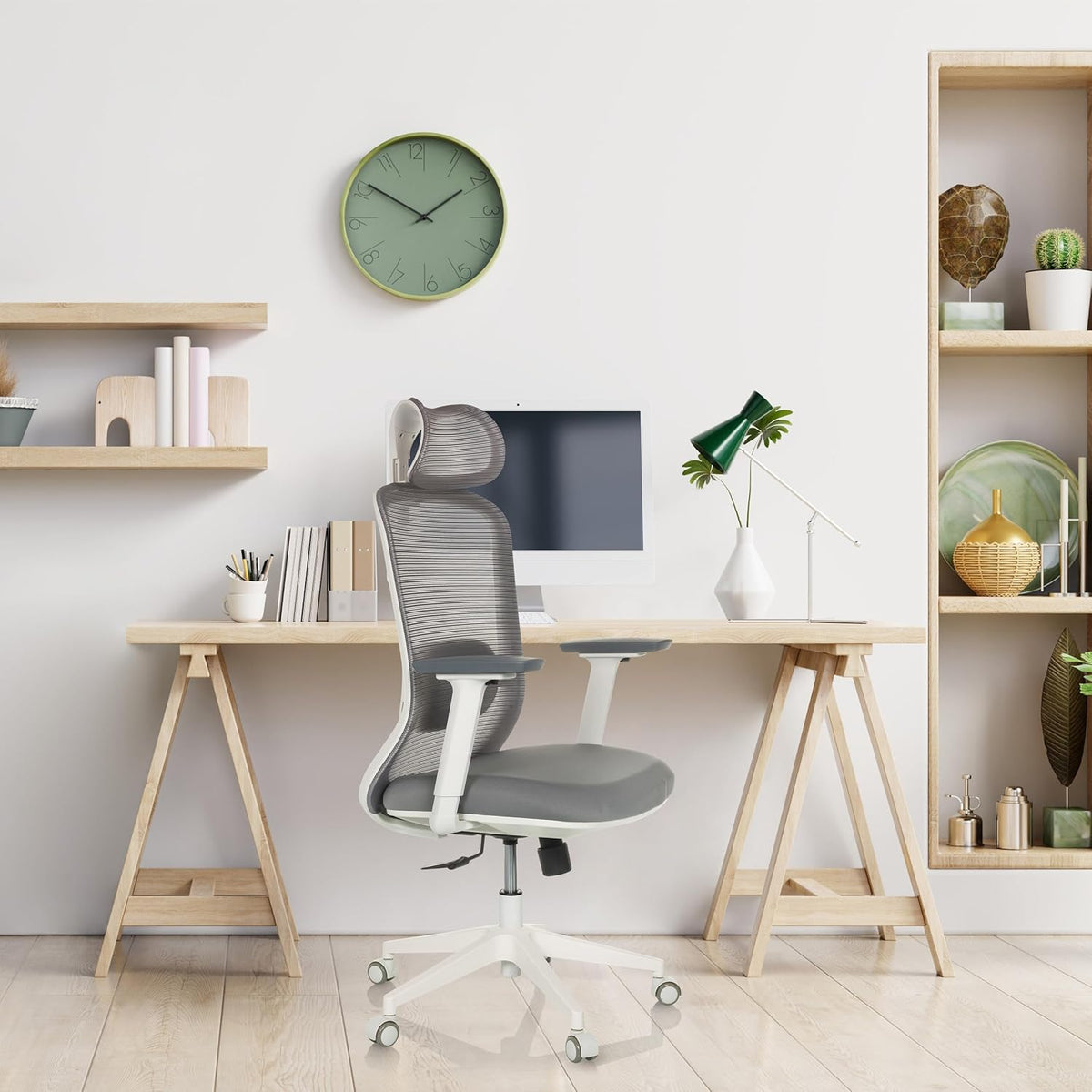 hjh OFFICE Professionele bureaustoel MIKEO G stof/netstof Grijs