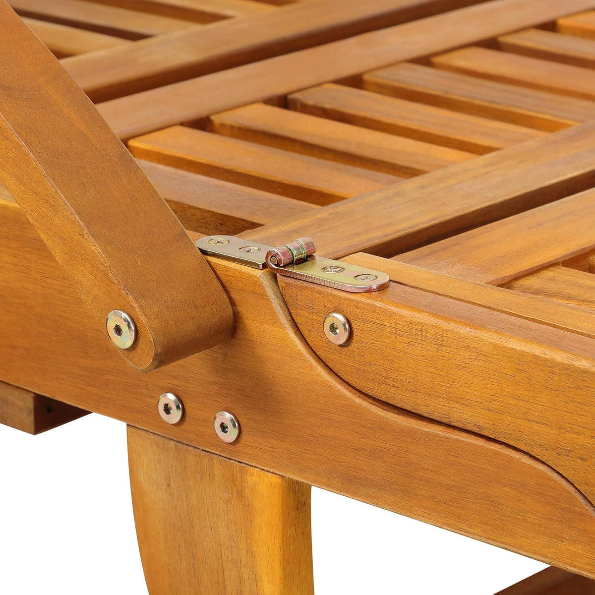 CASARIA® Sun Sunbed Wood Foldable 160 kg Load Capacity Wheels Table Foot and Back Adjustable Table Garden Balcony Terrace Sunbed Acacia Cozy Garden Bed for Summer - QUORE