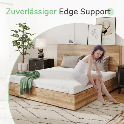Novilla Matras, 140 x 200 cm, H2 en H3, 7 zones, koudschuimmatras, overtrek 60 graden, wasbaar, schuimrolmatras, 2-in-1, Oeko-Tex-gecertificeerd, hoogte 18 cm