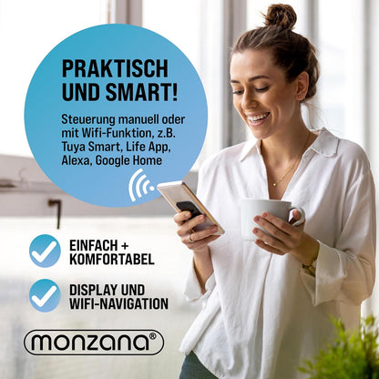 MONZANA Mini Dishwasher 46x45x44cm With & Without Water Connection Reservoir 4,5l Control App 6 Programs 3 Place Settings