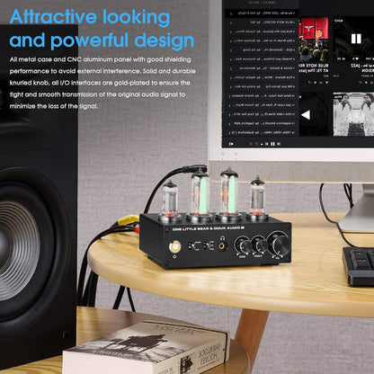HiFi 6E2 Buizenvoorversterker Phono Preamp voor MM/MC Platenspelers Hoofdtelefoonversterker