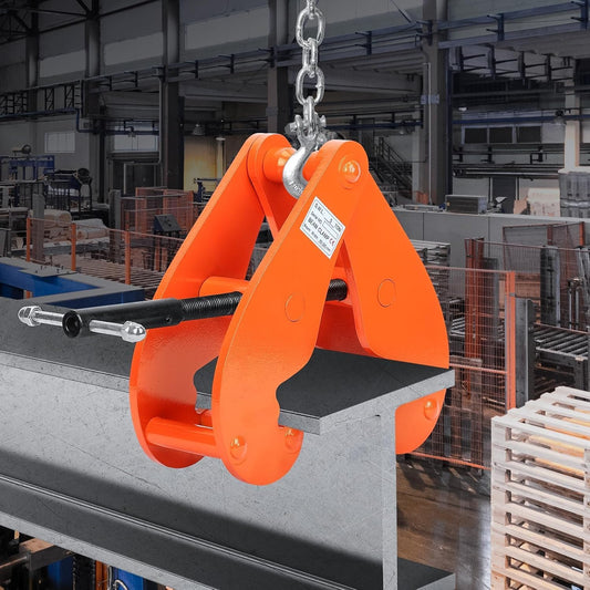 Dragerklem 5000 kg/5 T, montageklem stalen spindelklem, draagvermogen 5000 kg, grijpbereik 80-320 mm voor I-stalen drager, werkbelasting, beam lifting klem