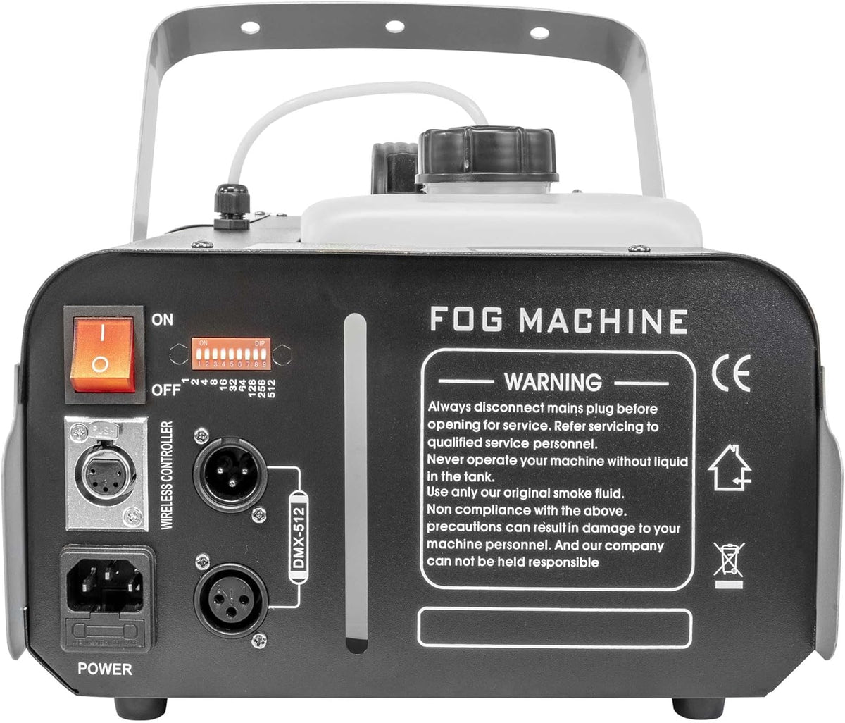 Rookmachine – DMX rookmachine – Mistmachine – Rookgenerator – Rookeffectmachine – Zwart – 1500W – Programmeerbare timer met bedrade en draadloze afstandsbediening
