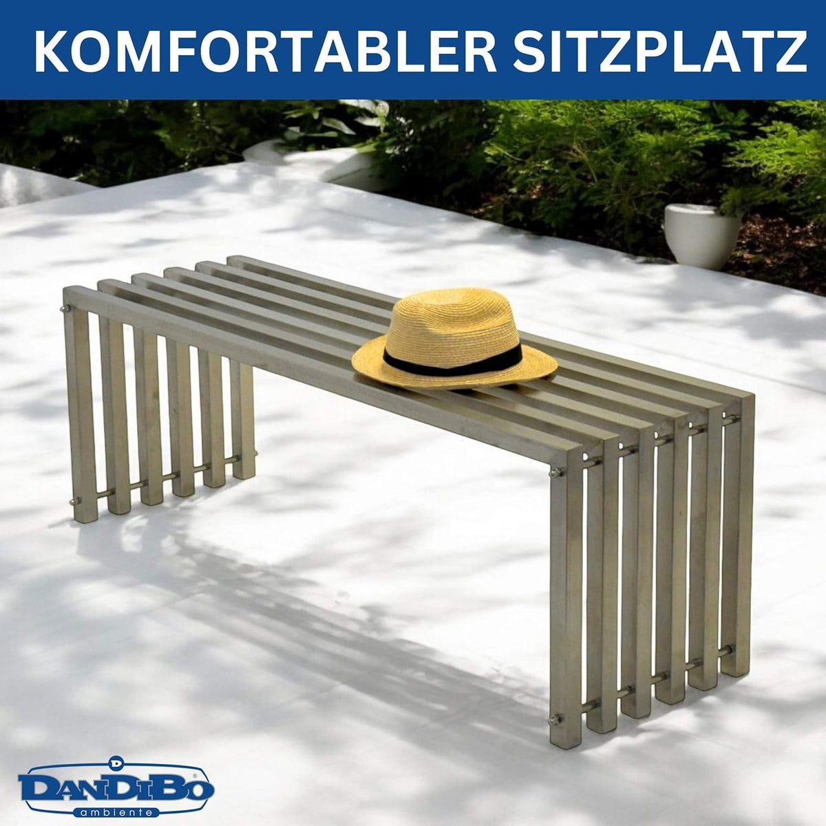 DanDiBo Garden Bench Weatherproof Metal Stainless Steel Solid 115 cm Bench Outdoor Garden 96607 Park Bench - QUORE