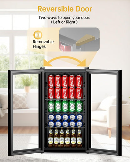 Mini-Koelkast – Drankkoelkast – Koelvitrine – Minibar – Bierkoelkast – 86 Liter Inhoud – 3 Verstelbare Planken