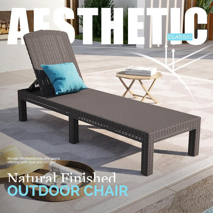 RAPTAVIS Outdoor Lounge stoel,Pool Chaise Lounge Waterdichte ligstoelen,Mokka