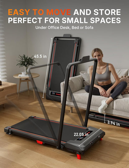 Loopband – Wandelpad – Loopmachine – Treadmill – Fitnessband – Compact Formaat – 5% Hellingsfunctie – Handgrepen – LED-Display – Max 150 kg