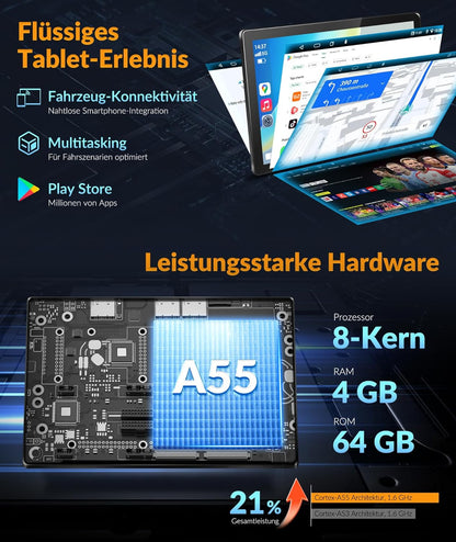 PORMIDO autoradio met scherm:11,8 inch 2K touchdisplay met DAB+ draadloze Apple CarPlay & Android Auto 1din radio 8-core 4GB+64GB Android 13 Navi WiFi Bluetooth achteruitrijcamera voor auto-upgrade