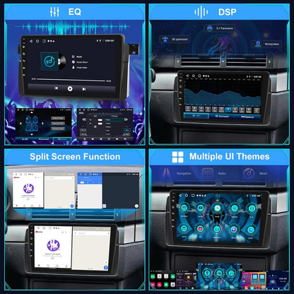 [2+64G]Android 13 Autoradio voor BMW E46 Series 3 1999-2005 met Wireless Carplay & Android Auto - 9 Inch Touchscreen Autoradio met WiFi GPS Mirror Link DSP FM/RDS Radio SWC + AHD Achteruitrijcamera