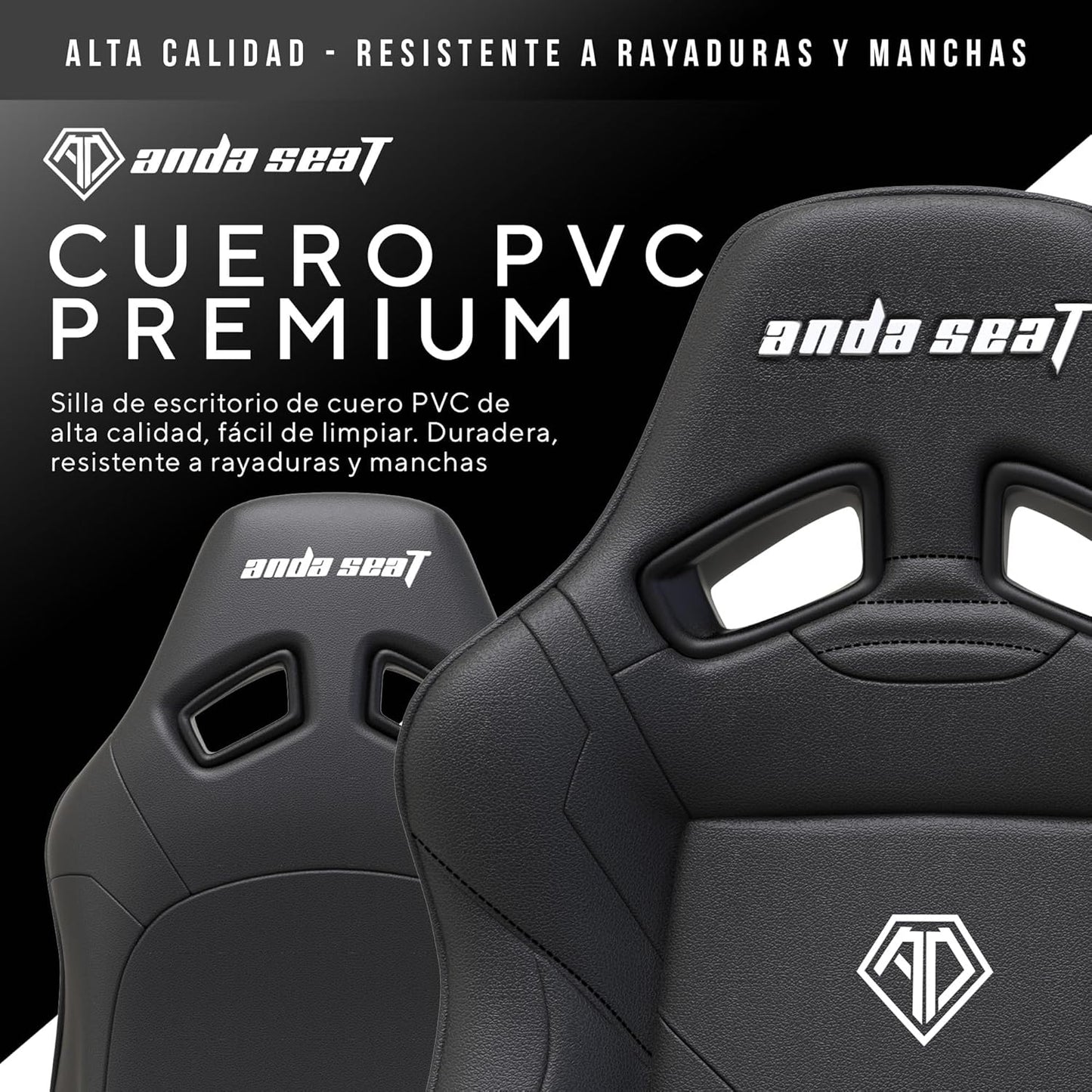 Anda Seat Dark Demon Dragon Gamingstoel voor volwassenen, ergonomische videogamestoelen, liggende bureaustoel, nek- en lendenrugsteun - grote zwarte premium PVC-lederen bureaustoel