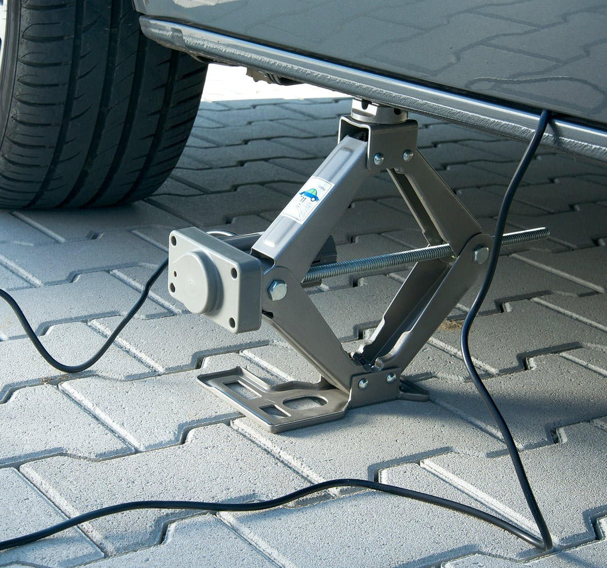 Elektrische krik – Autokrik – Schaarkrik – 12 V Krik – Wielkrik – 750 kg Hefvermogen – 11–34 cm Hefhoogte