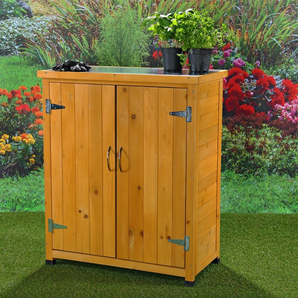 Melko Garden cabinet/tool cabinet with 2 doors, 75 cm × 40 cm × 90 cm (W x L x H) - QUORE