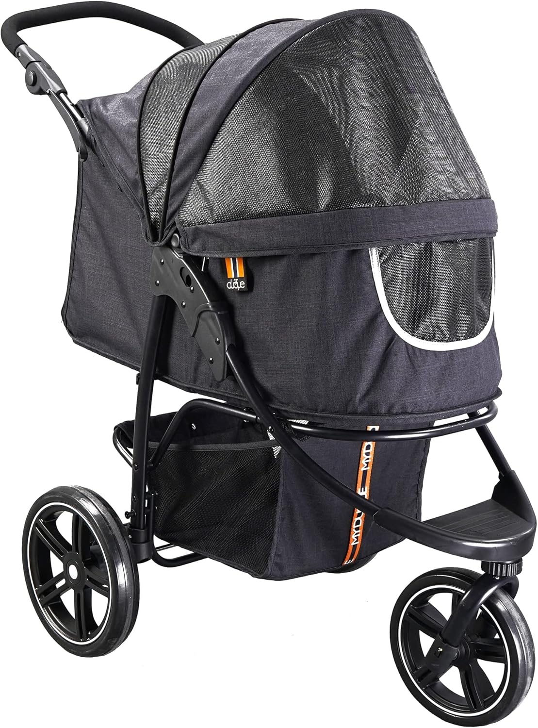 COOPER - Hundewagen & Haustier Buggy bis 32 kg mit Ablagekorb für Einkäufe, einfach faltbar, 3-Fach höhenverstellbar, Soft Touch Griffe, reflektierend und im modernes Design in schwarz