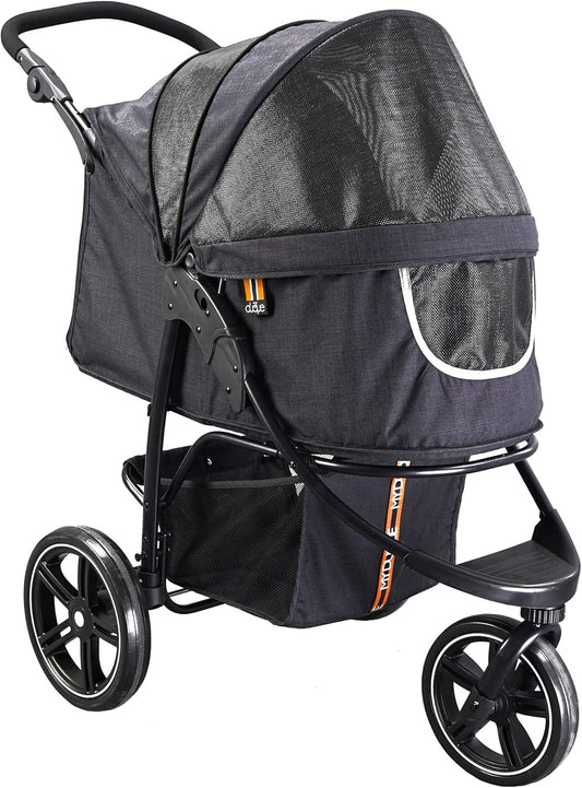 COOPER - Hundewagen & Haustier Buggy bis 32 kg mit Ablagekorb für Einkäufe, einfach faltbar, 3-Fach höhenverstellbar, Soft Touch Griffe, reflektierend und im modernes Design in schwarz
