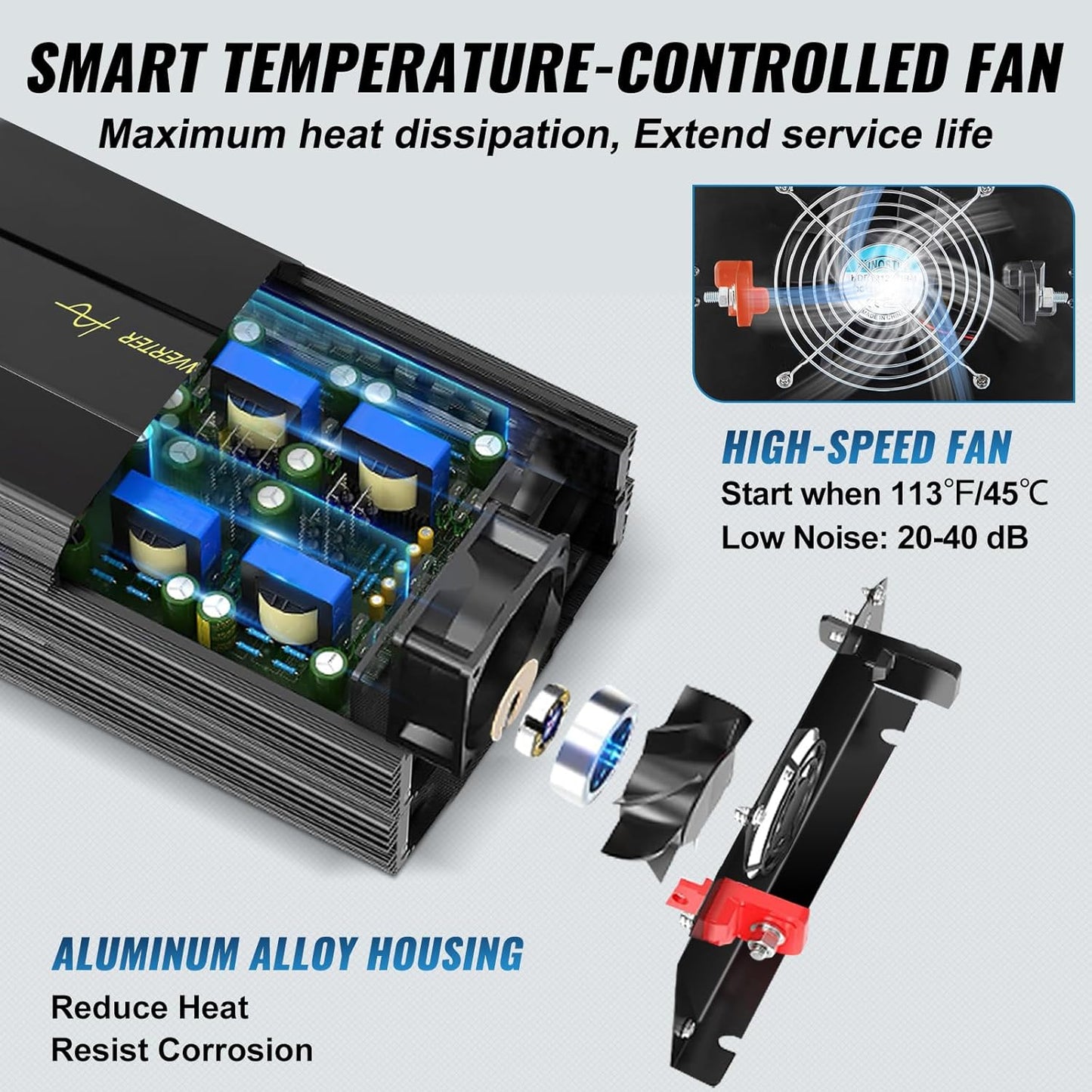 VEVOR Pure sinusomvormer, 3000 W DC 24 V naar AC 230 V, auto-omvormer met lcd-scherm, USB-poort afstandsbediening voor camper, zonne-systeem, reizen, camping