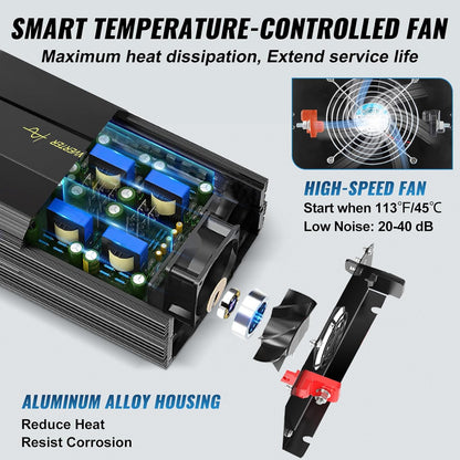 VEVOR Pure sinusomvormer, 3000 W DC 24 V naar AC 230 V, auto-omvormer met lcd-scherm, USB-poort afstandsbediening voor camper, zonne-systeem, reizen, camping
