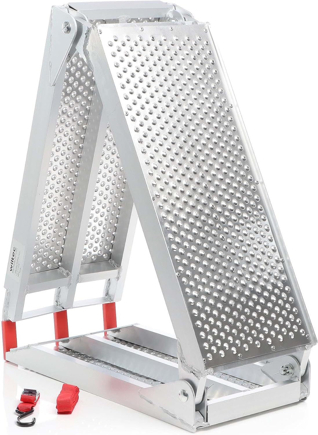 Wiltec 3-delig inklapbare oprijplaat tot 270 kg laadramp laadplaat aluminium anti-slip oprijden
