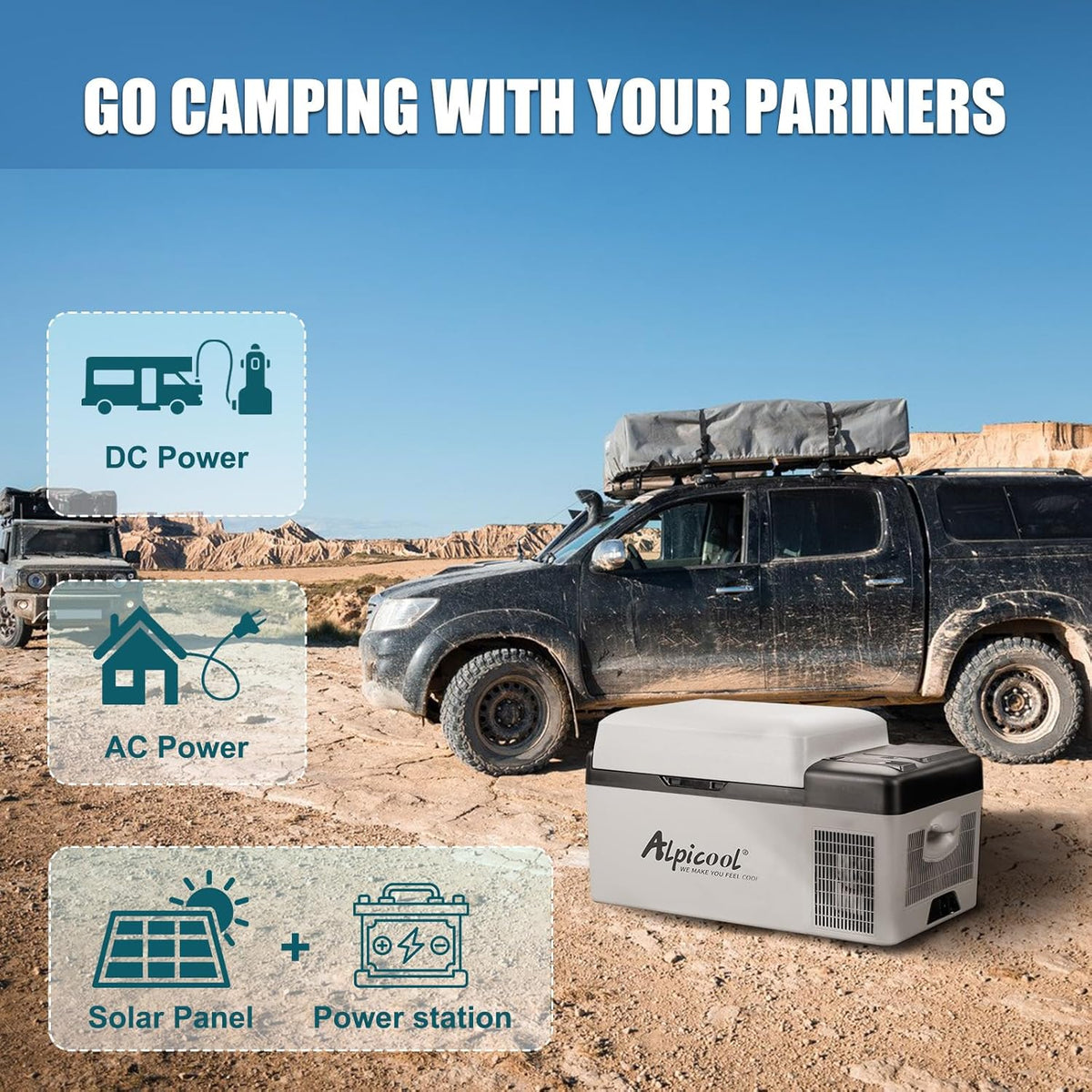 Alpicool EC20 20L Frigoriferi per Auto Mini Frigo Portatile Elettrico Auto Frigorifero Congelatore 12/24V DC per Viaggio(Batterij niet meegeleverd)
