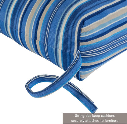Greendale Home Fashions Stalen blauwe streep outdoor hoge rugleuning stoel kussen (set van 2), 2 stuks (Pack van 1)