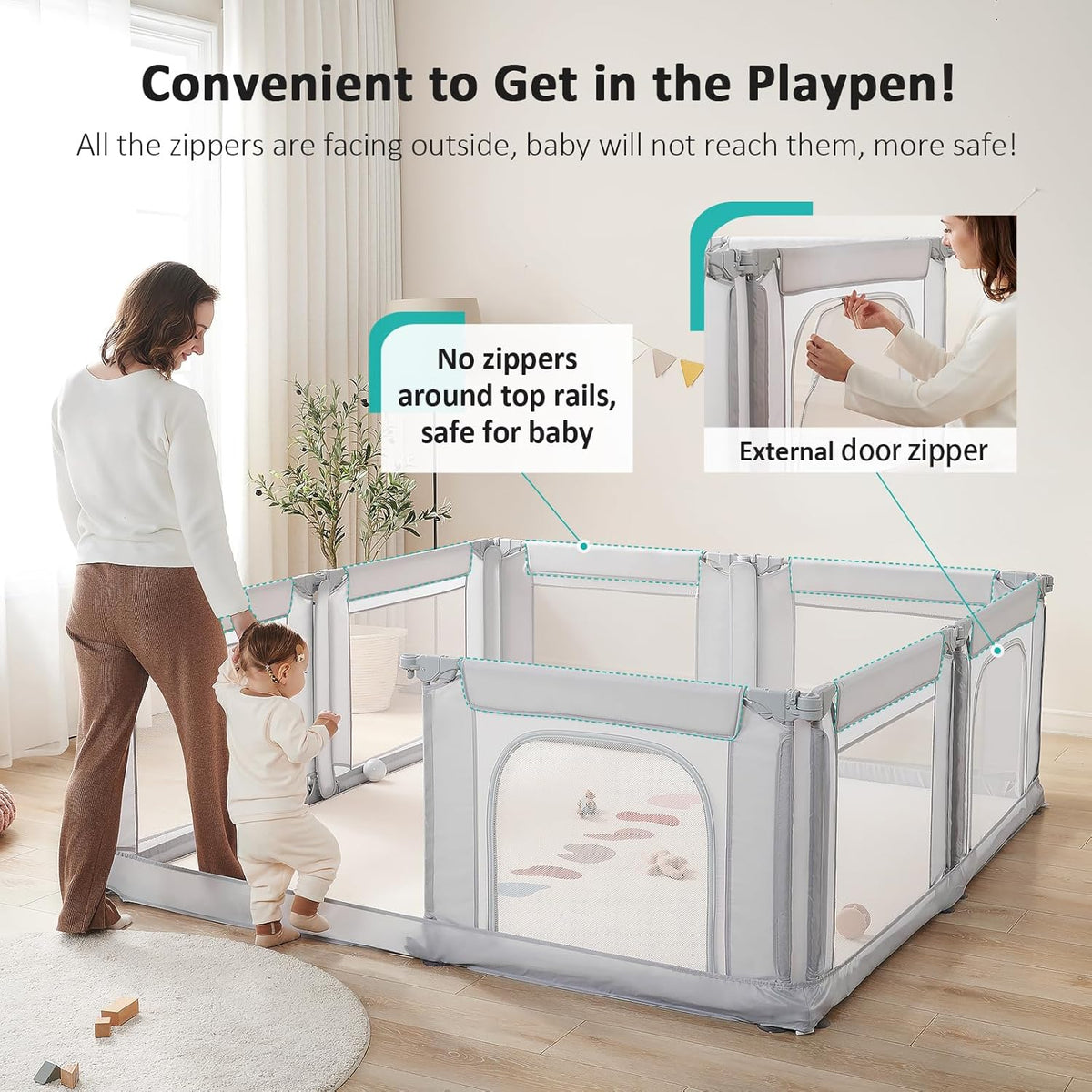 Playpen, light grey - QUORE
