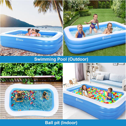 Duerer Opblaasbare zwembaden, opblaasbare zwembaden, familiezwembad voor tuin, zomerwaterfeest, buiten, tuin, zwemmen voor volwassenen, 305 cm x 182 cm x 56 cm