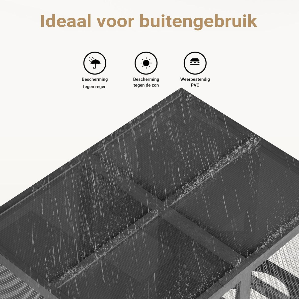 Wiltec buitenverblijf voor katten 116 x 82 x 175,7 cm, kattenvolière van hout met PVC-coating, kattenhuis met 5 niveaus, kattenverblijf voor tuin, balkon, kattenhut voor katten en dieren
