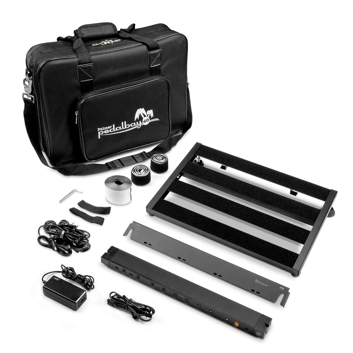 Palmer Pedalbay 40 PB PPEDALBAY40 incl. WTPB40 Powerbar, pedaalboard met voeding en gevoerde draagtas