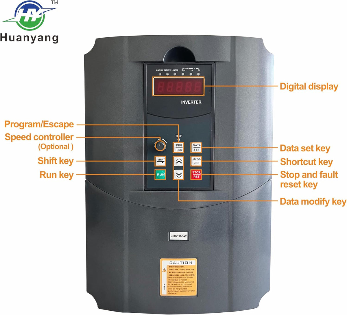 Frequentieomvormer VFD Computerized Numerical Control van de motor, omvormer voor spindelmotor, controle van de snelheid, Huanyang GT-serie (380V/15KW)