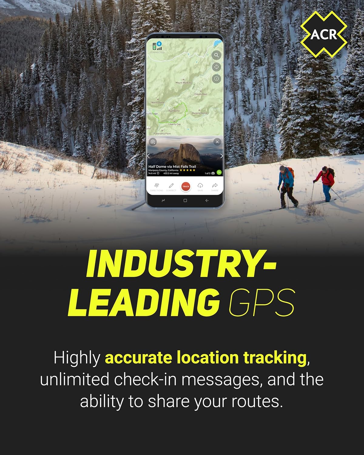 ACR Bivy Stick Satellite Communicator - Wereldwijde tweerichtings-tekstberichten, GPS-tracking, kaarten en navigatie, nood-SOS, weerberichten en locatie delen, compatibele app