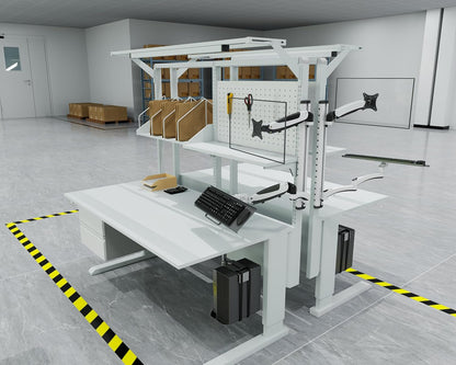 HFTEK FY02WS Monitorhouder, wandhouder voor schermen van 13 tot 34 inch met VESA75 / 100 - toetsenbordhouder met gasveer arm