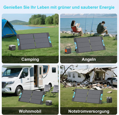 Opvouwbaar zonnepaneel, 110 W, IP67 waterdicht, USB-C PD 65 W & QC3.0 USB-A, 23,5% rendement, compatibel met powerstations, voor camping, camper en outdoor