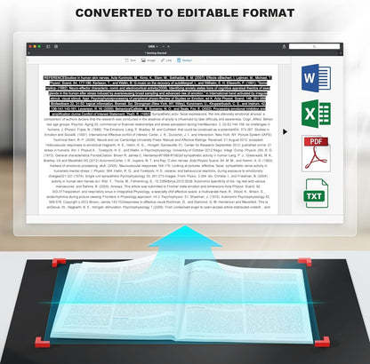 JOYUSING 16 MP boek- en documentscanner, 2e generatie automatische afvlak- en loslooptechnologie, A3, A4, OCR, conversie naar PDF/Word/Txt/Excel op Windows en PDF