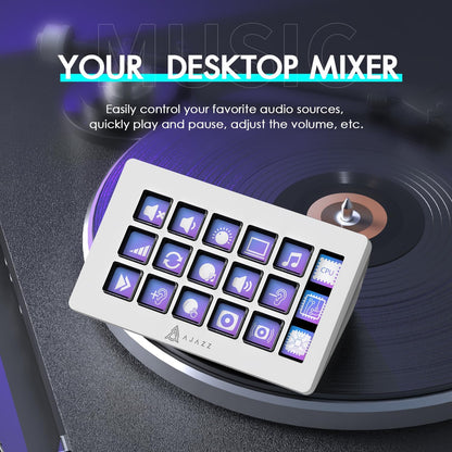 AKP153 Studio Controller, Stream Deck, 15 Macro Keys, Trigger Actions in Apps and Software Like OBS, Twitch, YouTube, Custom Console for Live Streaming, Photo and Video Editing, PC/Mac (White)