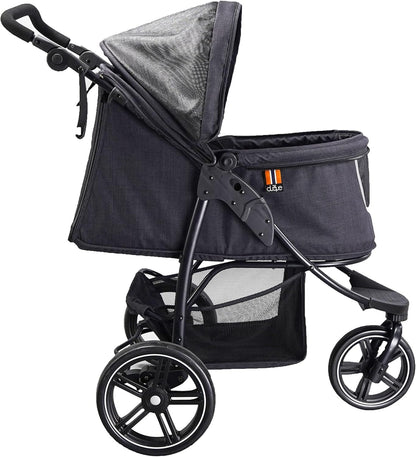 COOPER - Hundewagen & Haustier Buggy bis 32 kg mit Ablagekorb für Einkäufe, einfach faltbar, 3-Fach höhenverstellbar, Soft Touch Griffe, reflektierend und im modernes Design in schwarz