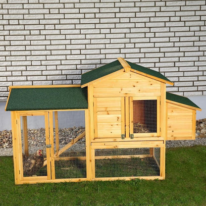 Melko Chicken Coop with Spout for 4-6 Chicken Coop 168 x 75 x 103 cm Chick Coop Chicken Aviary Including Nesting Box with Lid Holder, Weatherproof Impregnated - QUORE