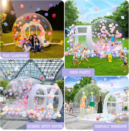 Opblaasbaar bellenhuis 3 m, TPU bellentent voor kinderen en volwassenen, met blazer en pomp, bubbelhuis voor binnen en buiten, tuin, achtertuin, verjaardag, bruiloft, feest