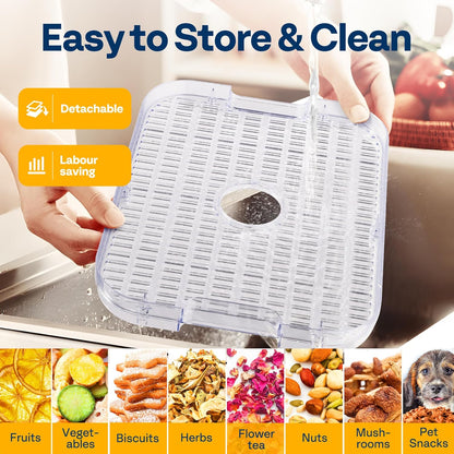 VIVOHOME Elektrische droogautomaat met 8 laden, 400 W droogapparaat met 72-uurs digitale timer en temperatuurregeling voor fruit, groenten, vlees, gedroogd vlees, kruiden, rundvlees, paddenstoelen